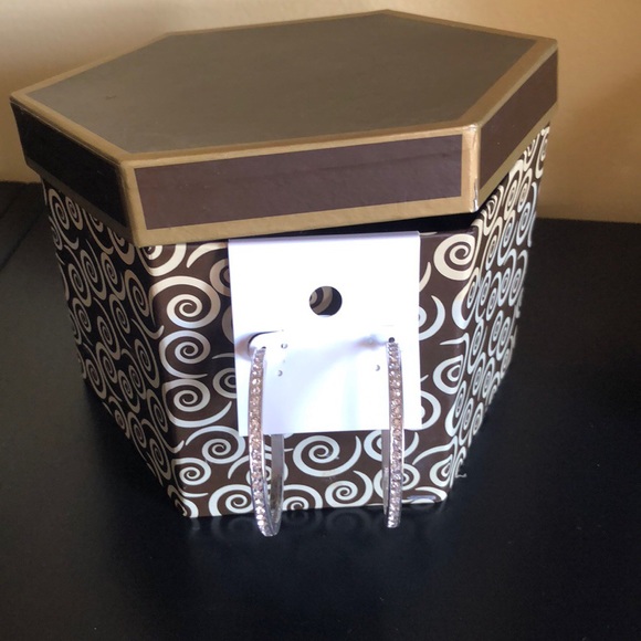 Elegant Silver Tone Hoop Earrings - Picture 2 of 6